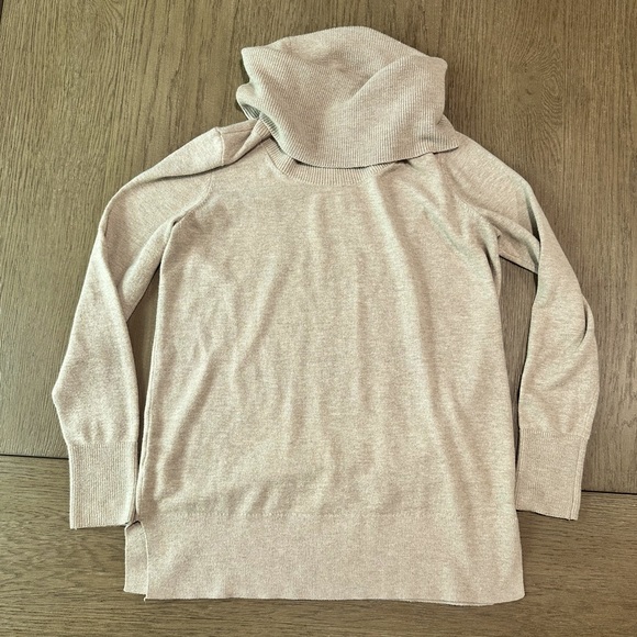LOFT Cowl Neck Sweater Beige Size Medium - Picture 1 of 6
